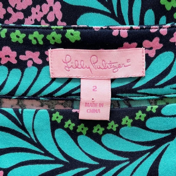 Lilly Pulitzer Silk Newport Dress in Multi Amazley quiet luxery - Picture 6 of 8